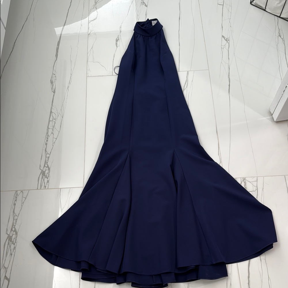 Milly Maxi Blue Trumpet Skirt Pleated Night Out